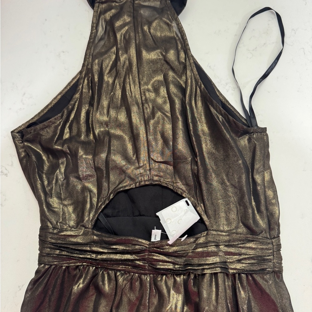 BCBGeneration Metallic Gold and Black Maxi Dress - Picture 6 of 11